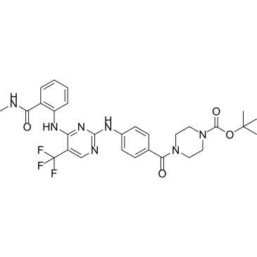 tert-Butyl 4-(4-((4-((2-(methylcarbamoyl)phenyl)amino)-5-(trifluoromethyl)pyrimidin-2-yl)amino)benzoyl)piperazine-1-carboxylate