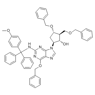 (1S,2S,3S,5S)-3-(Benzyloxy)-5-(6-(benzyloxy)-2-(((4-methoxyphenyl)diphenylmethyl)amino)-9H-purin-9-yl)-2-((benzyloxy)methyl)cyclopentan-1-ol