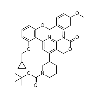 tert-Butyl 3-(7-(2-(cyclopropylmethoxy)-6-((4-methoxybenzyl)oxy)phenyl)-2-oxo-2,4-dihydro-1H-pyrido[2,3-d][1,3]oxazin-5-yl)piperidine-1-carboxylate