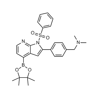 N,N-dimethyl-1-(4-(1-(phenylsulfonyl)-4-(4,4,5,5-tetramethyl-1,3,2-dioxaborolan-2-yl)-1H-pyrrolo[2,3-b]pyridin-2-yl)phenyl)methanamine