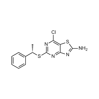 (S)-7-chloro-5-((1-phenylethyl)thio)thiazolo[4,5-d]pyrimidin-2-amine