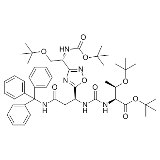 (2S,3R)-tert-butyl 3-(tert-butoxy)-2-(3-((S)-1-(3-((R)-2-(tert-butoxy)-1-((tert-butoxycarbonyl)amino)ethyl)-1,2,4-oxadiazol-5-yl)-3-oxo-3-(tritylamino)propyl)ureido)butanoate