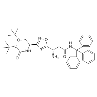 tert-Butyl ((R)-1-(5-((S)-1-amino-3-oxo-3-(tritylamino)propyl)-1,2,4-oxadiazol-3-yl)-2-(tert-butoxy)ethyl)carbamate