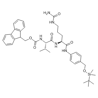(9H-Fluoren-9-yl)methyl ((S)-1-(((S)-1-((4-(((tert-butyldimethylsilyl)oxy)methyl)phenyl)amino)-1-oxo-5-ureidopentan-2-yl)amino)-3-methyl-1-oxobutan-2-yl)carbamate