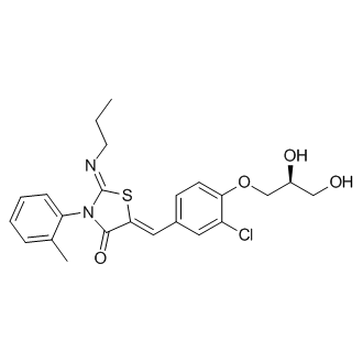 (Z)-5-((Z)-3-chloro-4-((S)-2,3-dihydroxypropoxy)benzylidene)-2-(propylimino)-3-(o-tolyl)thiazolidin-4-one