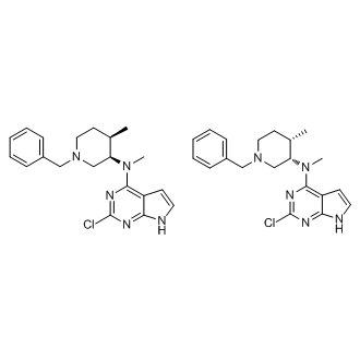 N-((3R,4R)-1-benzyl-4-methylpiperidin-3-yl)-2-chloro-N-methyl-7H-pyrrolo[2,3-d]pyrimidin-4-amine compound with N-((3S,4S)-1-benzyl-4-methylpiperidin-3-yl)-2-chloro-N-methyl-7H-pyrrolo[2,3-d]pyrimidin-4-amine (1:1)