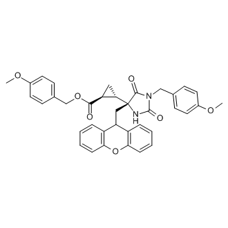 4-Methoxybenzyl (1S,2S)-2-((R)-4-((9H-xanthen-9-yl)methyl)-1-(4-methoxybenzyl)-2,5-dioxoimidazolidin-4-yl)cyclopropane-1-carboxylate