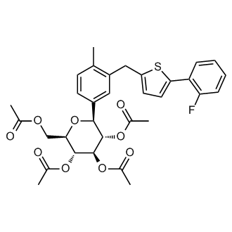 (2R,3R,4R,5S,6S)-2-(acetoxymethyl)-6-(3-((5-(2-fluorophenyl)thiophen-2-yl)methyl)-4-methylphenyl)tetrahydro-2H-pyran-3,4,5-triyl triacetate