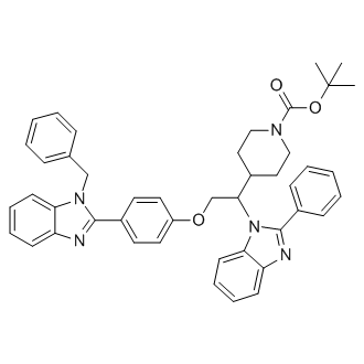 tert-Butyl 4-(2-(4-(1-benzyl-1H-benzo[d]imidazol-2-yl)phenoxy)-1-(2-phenyl-1H-benzo[d]imidazol-1-yl)ethyl)piperidine-1-carboxylate