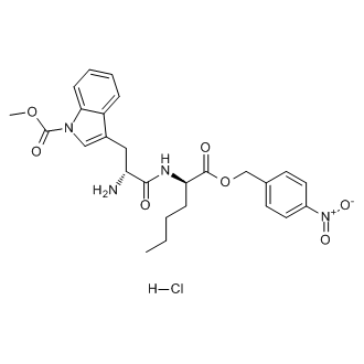 Methyl 3-((R)-2-amino-3-(((R)-1-((4-nitrobenzyl)oxy)-1-oxohexan-2-yl)amino)-3-oxopropyl)-1H-indole-1-carboxylate hydrochloride