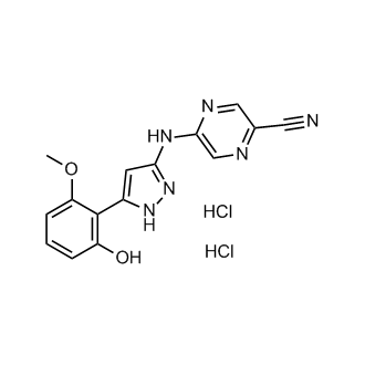 5-((5-(2-Hydroxy-6-methoxyphenyl)-1H-pyrazol-3-yl)amino)pyrazine-2-carbonitrile dihydrochloride