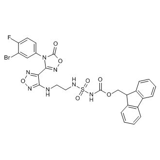 (9H-fluoren-9-yl)methyl N-(2-((4-(4-(3-bromo-4-fluorophenyl)-5-oxo-4,5-dihydro-1,2,4-oxadiazol-3-yl)-1,2,5-oxadiazol-3-yl)amino)ethyl)sulfamoylcarbamate