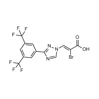 (Z)-3-(3-(3,5-bis(trifluoromethyl)phenyl)-1H-1,2,4-triazol-1-yl)-2-bromoacrylic acid