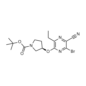 (R)-tert-butyl 3-((6-bromo-5-cyano-3-ethylpyrazin-2-yl)oxy)pyrrolidine-1-carboxylate