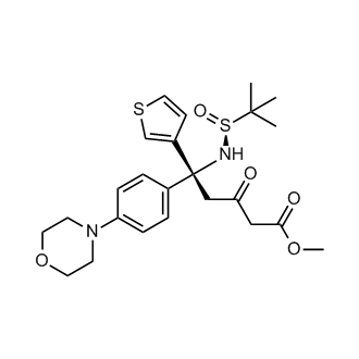(R)-methyl 5-((S)-1,1-dimethylethylsulfinamido)-5-(4-morpholinophenyl)-3-oxo-5-(thiophen-3-yl)pentanoate