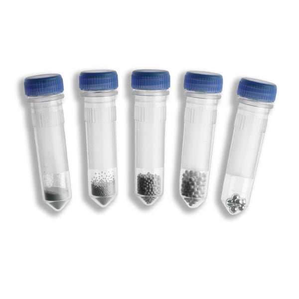 Starter kit of TriplePure Prefilled BeadTubes , 10 tubes each, prefilled with 0.1, 1.0,1.5 and 3.0mm beads