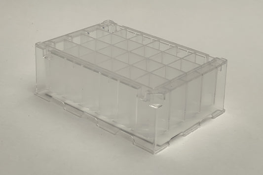Polystyrene transparent square 24-deepwell microplates with polystyrene lid