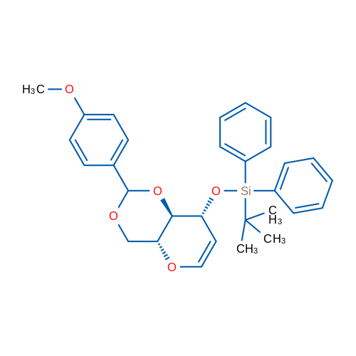 tert-Butyl(((4aR,8R,8aR)-2-(4-methoxyphenyl)-4,4a,8,8a-tetrahydropyrano[3,2-d][1,3]dioxin-8-yl)oxy)diphenylsilane 1g