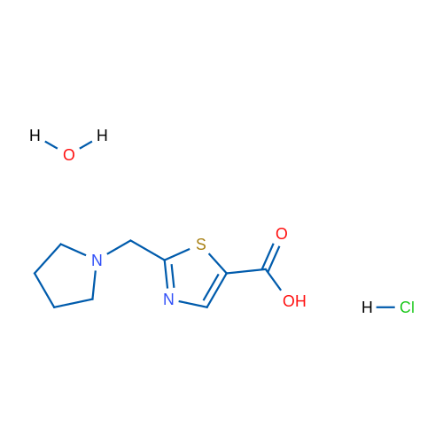 2-(Pyrrolidin-1-ylmethyl)thiazole-5-carboxylic acid hydrochloride hydrate 1g