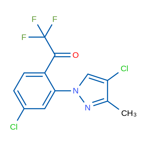 1-(4-Chloro-2-(4-chloro-3-methyl-1H-pyrazol-1-yl)phenyl)-2,2,2-trifluoroethanone 1g
