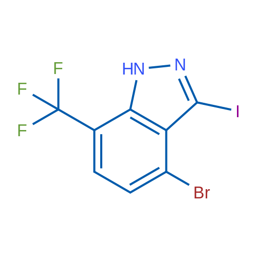 4-Bromo-3-iodo-7-(trifluoromethyl)-1H-indazole 1g