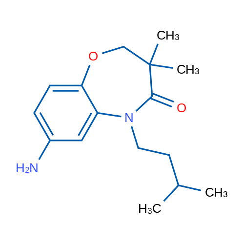 7-amino-3,3-dimethyl-5-(3-methylbutyl)-2,3-dihydro-1,5-benzoxazepin-4(5H)-one 1g