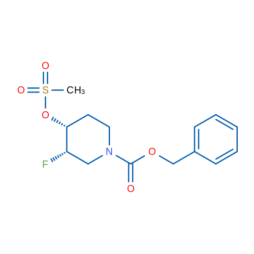 Benzyl Cis-3-fluoro-4-((methylsulfonyl)oxy)piperidine-1-carboxylate racemate 1g