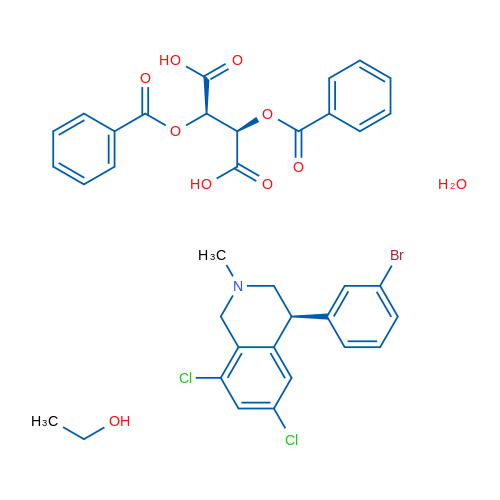 (2R,3R)-2,3-BIS(BENZOYLOXY)BUTANEDIOIC ACID (4S)-4-(3-BROMOPHENYL)-6,8-DICHLORO-2-METHYL-1,2,3,4-TETRAHYDROISOQUINOLINE ETHANOL HYDRATE 1g