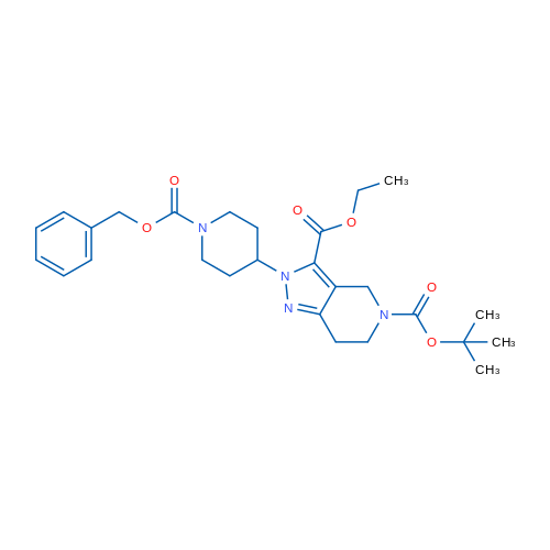 5-TERT-BUTYL 3-ETHYL 2-(1-((BENZYLOXY)CARBONYL)PIPERIDIN-4-YL)-6,7-DIHYDRO-2H-PYRAZOLO[4,3-C]PYRIDINE-3,5(4H)-DICARBOXYLATE 1g