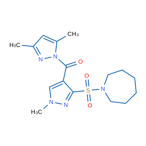 1-{[4-(3,5-dimethyl-1H-pyrazole-1-carbonyl)-1-methyl-1H-pyrazol-3-yl]sulfonyl}azepane 1g