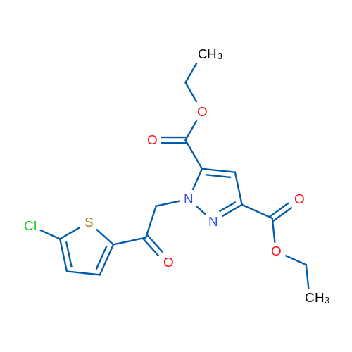 3,5-Diethyl 1-[2-(5-chlorothiophen-2-yl)-2-oxoethyl]-1H-pyrazole-3,5-dicarboxylate 1g