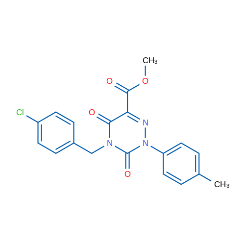 Methyl 4-[(4-chlorophenyl)methyl]-2-(4-methylphenyl)-3,5-dioxo-2,3,4,5-tetrahydro-1,2,4-triazine-6-carboxylate 1g