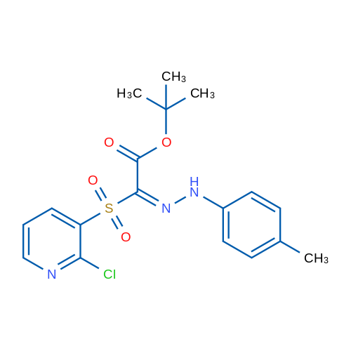 tert-Butyl (2E)-2-[(2-chloropyridin-3-yl)sulfonyl]-2-[2-(4-methylphenyl)hydrazin-1-ylidene]acetate 1g