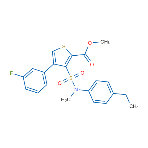 Methyl 3-[(4-ethylphenyl)(methyl)sulfamoyl]-4-(3-fluorophenyl)thiophene-2-carboxylate 1g