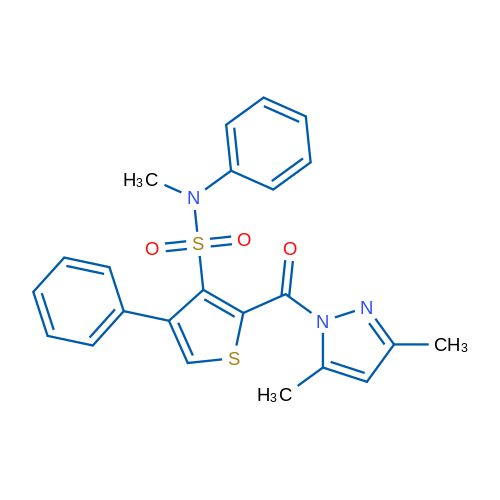2-(3,5-Dimethyl-1H-pyrazole-1-carbonyl)-N-methyl-N,4-diphenylthiophene-3-sulfonamide 1g