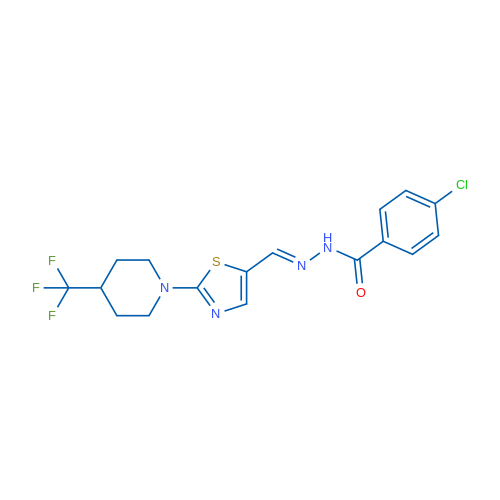 4-Chloro-N'-[(1E)-{2-[4-(trifluoromethyl)piperidin-1-yl]-1,3-thiazol-5-yl}methylidene]benzohydrazide 1g