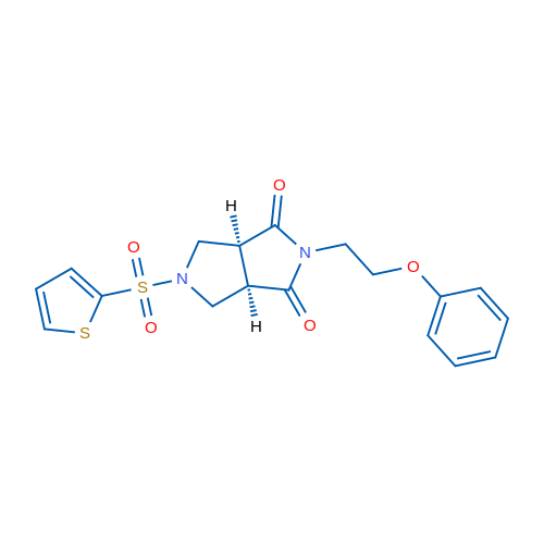 (3AR,6aS)-2-(2-phenoxyethyl)-5-(thiophene-2-sulfonyl)-octahydropyrrolo[3,4-c]pyrrole-1,3-dione 1g