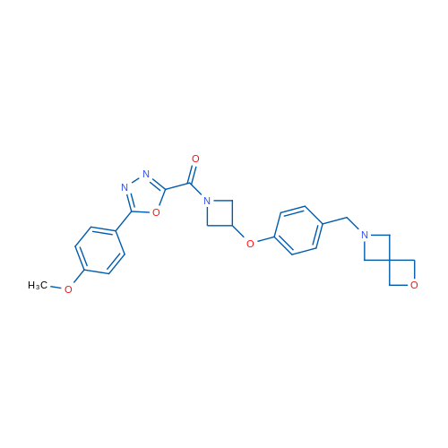 (3-(4-((2-OXA-6-AZASPIRO[3.3]HEPTAN-6-YL)METHYL)PHENOXY)AZETIDIN-1-YL)(5-(4-METHOXYPHENYL)-1,3,4-OXADIAZOL-2-YL)METHANONE 1g