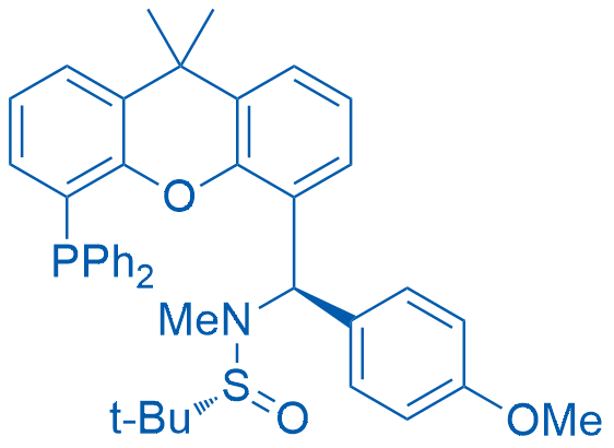 (R)-N-((R)-(5-(Diphenylphosphanyl)-9,9-dimethyl-9H-xanthen-4-yl)(4-methoxyphenyl)methyl)-N,2-dimethylpropane-2-sulfinamide 100mg