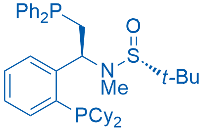 (R)-N-((S)-1-(2-(Dicyclohexylphosphanyl)phenyl)-2-(diphenylphosphanyl)ethyl)-N,2-dimethylpropane-2-sulfinamide 100mg