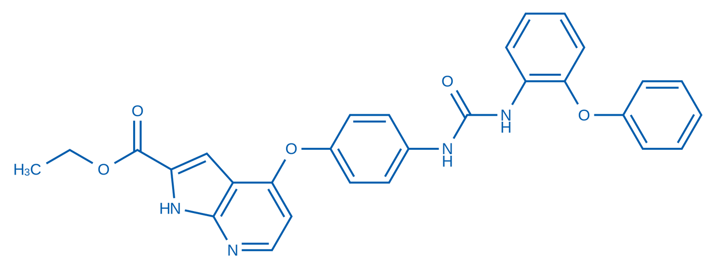 Ethyl 4-(4-(3-(2-phenoxyphenyl)ureido)phenoxy)-1H-pyrrolo[2,3-b]pyridine-2-carboxylate 250mg