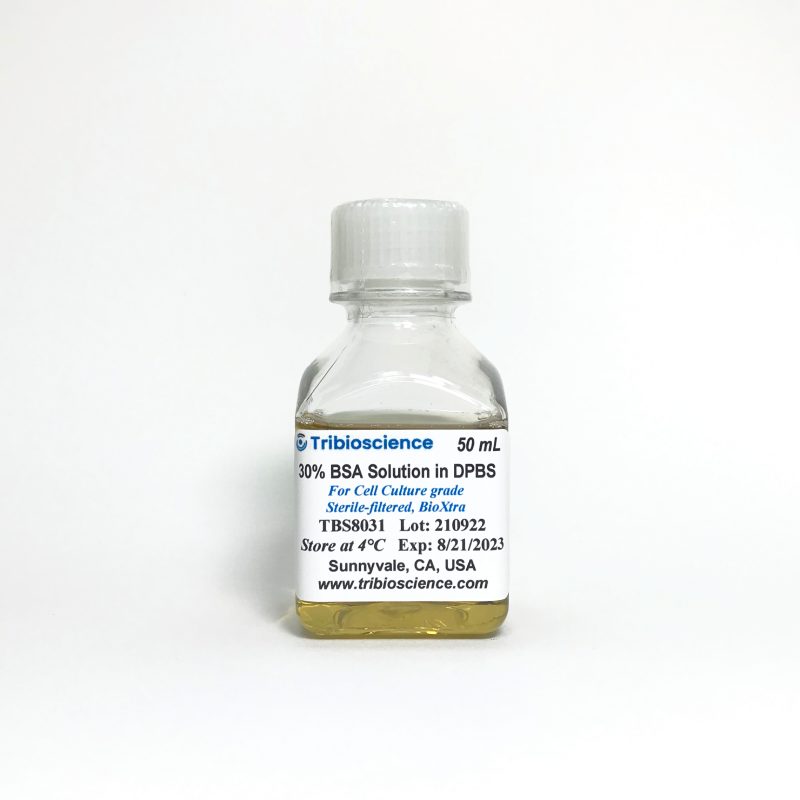 30% Bovine Serum Albumin (BSA) solution in DPBS, for Cell Culture, sterile-filtered, BioXtra.