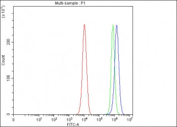 Flow cytometry testing of fixed and permeabilized human PC-3 cells with PAICS antibody at 1ug/millio