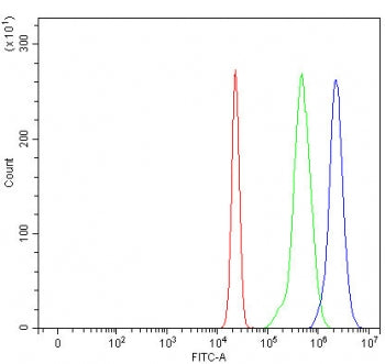 Flow cytometry testing of fixed and permeabilized human HL60 cells with ACSL5 antibody at 1ug/millio