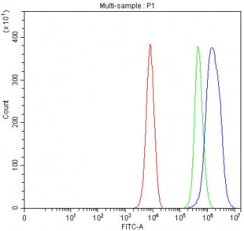 Flow cytometry testing of fixed and permeabilized human K562 cells with LDHD antibody at 1ug/million