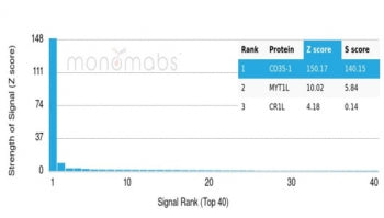 Analysis of a HuProt(TM) microarray containing >19,000 full-length human proteins using Monospecific