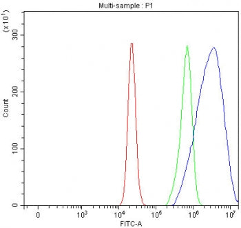 Flow cytometry testing of fixed and permeabilized human RT4 cells with LPAR3 antibody at 1ug/million