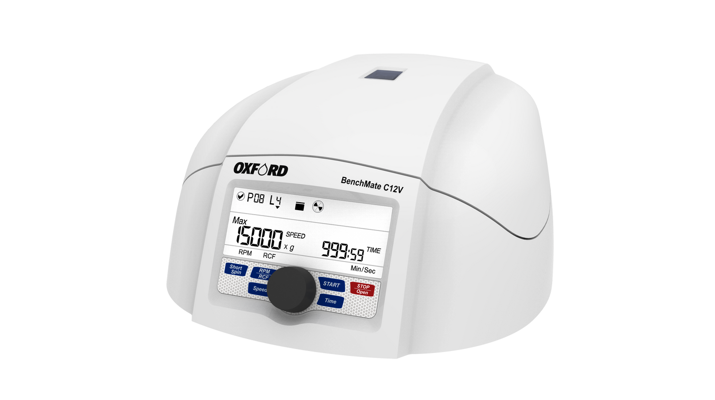 Oxford BenchMate High Speed Minicentrifuge 12 Place - Incl. Minicentrifuge Tube Rotor (12 x 1.5 / 2 mL cap. with -Adapts for 0.2 and 0.4/0.5 mL Tubes), 15000rpm / 15596 x g max. speed