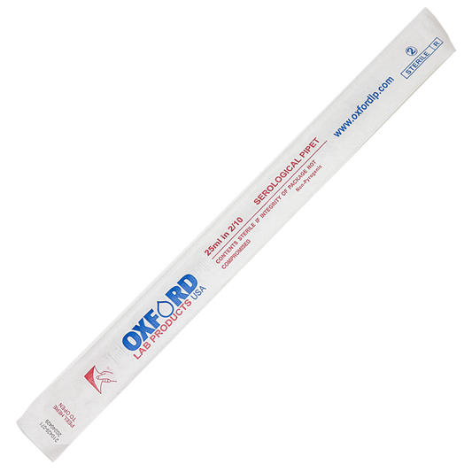 Oxford LP Serological Pipettes, 25 mL, Red, Sterile, DNase/RNase free, Individually Wrapped, 150 /Case