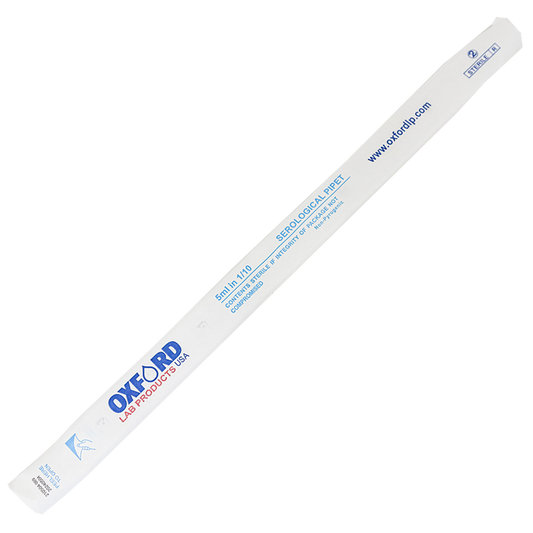 Oxford LP Serological Pipettes, 5 mL, Blue, Sterile, DNase/RNase free, Individually Wrapped, 200 /Case